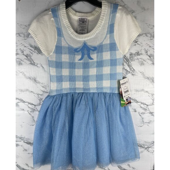 The Wizard Of Oz Dorothy Cosplay Dress 5T White & Blue Acrylic/Polyester - Picture 1 of 9